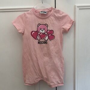 Moschino Pink Teddy Bear Heart onesie